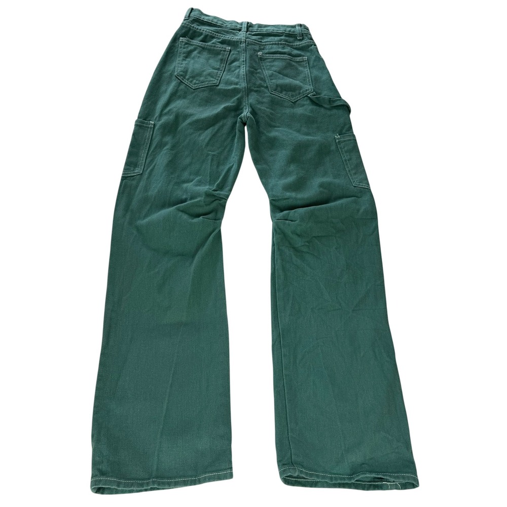 Lioness Miami Vice Green Contrast Stitch Cargo Barrel Leg Carpenter Pants XXS - Picture 5 of 12